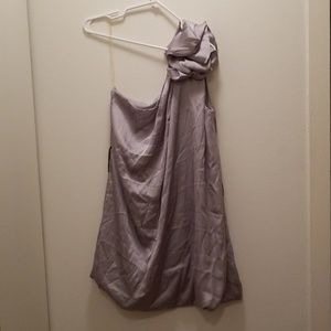 One shoulder bubble hem dress